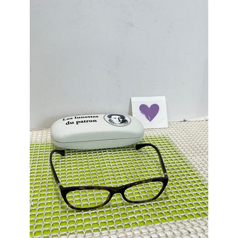 Prada‎ VPR 15P Tortoise Shell Rectangular Eyeglasses Frames Stain Scratch DM